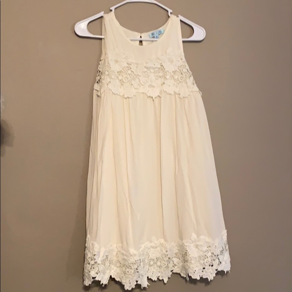 She + Sky off white lace detail dress